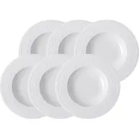 Villeroy & Boch Suppenteller "Suppenteller Cellini ø 24 cm 6er Set weiß" Spülmaschinengeeignet, Mikrowellenfest