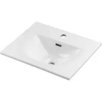 En.casa Badmöbel Set ‘Skelbolu’ 2-tlg. Waschtisch mit Unterschrank 2 Schubladen inkl. Waschbecken und LED-Spiegel Eicheoptik