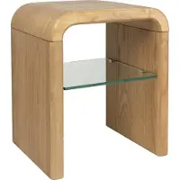 Zuiver Brave Beistelltisch Eichenfurnier/Glas 50x42 cm natur