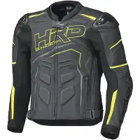 Held Safer II Schwarz Gelb Motorrad Lederjacke Größe 56