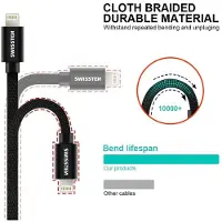 Swissten Textile Universal Quick Charge 3.1 USB-C to Lightning Data and Charging Cable 2m