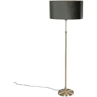 QAZQA Stehleuchte Gold mit Ovalem Samtschirm Grün 50cm Parte