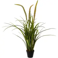 Creativ Green Kunstgras "Grasbusch Miscanthus im Topf", grün, H:90cm, Obermaterial: 100% Polyethylen, Kunstpflanzen, Kunstgras
