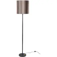 QAZQA Stehleuchte Schwarz mit Braunem Samt-Schirm 40cm - Simplo