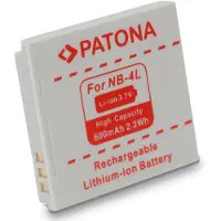 PATONA Akku passend für Canon NB-4L Digital Ixus 30 40 50 55 65 70 – 3,7 Volt 600 mAh