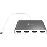 J5CREATE JCA366-N USB-C zu 4-Port HDMI Multi-Monitor Adapter, 3.2 Gen 1 (3.1 Gen 1), USB Typ-C, HDMI-Ausgang, 1920 x 1080 Pixel