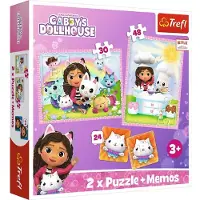 Gabby's Dollhouse Trefl Gabby's Dollhouse Puzzles 2-in-1 + Memo-Spiel