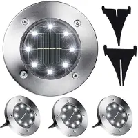 VERK 15543: Solarbetriebene Gartenleuchte, LED, kaltweiß, 4 Stück