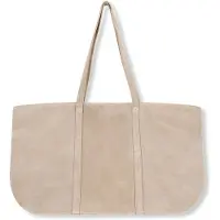Manfield Beigefarbener Shopper aus Veloursleder | Größe Onesize