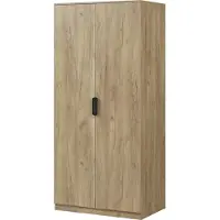 En.casa Kleiderschrank ’Eiselfing’ 176 x 80 x 52 cm mit 2 Türen, 1 Stange, 4 Fächern Eicheoptik