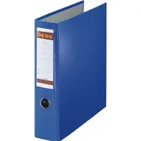 Bene Doppelordner 75mm 2xDIN A5 quer 4 Bügel Graupappe recycelt blau