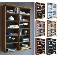 VCM Media-Regal "Holz CD DVD Wandregal Schrank Zuntisa Glastür", braun (sonoma, eiche (sägerau)), B:60cm T:18cm, Regale, Media-Regal