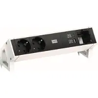 Bachmann Desk 2, Drinnen, Typ F, Schwarz, Weiß, 2 AC-Ausgänge, 1 Stück(e)