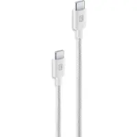 Cellularline Geflochtenes Kabel 250 cm - USB-C zu USB-C, 2,5 m, USB C, USB C, USB 2.0, Weiß