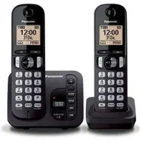Panasonic Schwarzes duo-dect-schnurlostelefon mit anrufbeantworter KXTGC222FRB