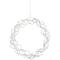 Star Trading Curly Kranz mit LEDs 30cm Chrom