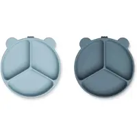 Liewood Teller Stacy Divider Suction Sea Blue / Whale Blue 17 cm (2er-Set)