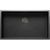 BLANCO Spüle CLARON 700-U DARK STEEL EDITION mit InFino-Ventil in Handbetätigung / Edelstahlbecken