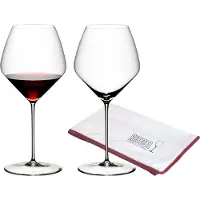 Riedel VELOCE Pinot Noir / Nebbiolo Weinglas 2er Set + Poliertuch