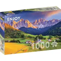 Enjoy Puzzle Puzzle mit 1000 Teilen – „Enjoy“ – Kirche in den Dolomiten, Italien