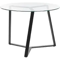 Beliani Esstisch Transparent Sicherheitsglas 100 cm Rund Dekorative Beine aus Eisen in Schwarz mit Schutzkappen Elegant Modern Esszimmer Küche