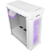 Natec Irid 505 ARGB V2 White, Midi Tower, PC, Weiß, ATX, micro ATX, Mini-ATX, ABS, Stahl, Gehärtetes Glas, Gaming
