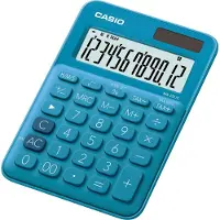 Casio Tischrechner MS-20UC, 12-stelliges LC-Display, Solar-/Batteriebetrieb, türkis