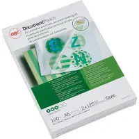 GBC Laminiertaschen f. Dokumente A5 2x125 Micron glänzend (100), Transparent, A5, 218 mm, 54 mm, 0,25 mm, 100 Stück(e)