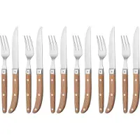 WMF Steakbesteck "Ranch" mattiert, Eichenholz geölt