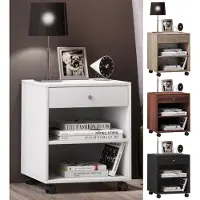 Hioshop Holz Nachttisch Rolda mit Rollen