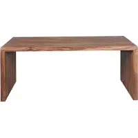 FineBuy Schreibtisch Massiv-Holz Sheesham 180 cm Computertisch Echtholz Design Ablage Büro-Tisch Landhaus-Stil