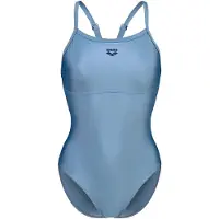 Arena Badeanzug "W SOLID SWIMSUIT LIGHTDROP BACK B", Damen, Gr. 34, N-Gr, grau (stone grau), Obermaterial: 82% Polyester, 18% Elasthan, Badeanzüge Badeanzug