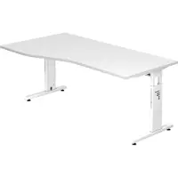 Hjh OFFICE PRO MEGA 18 W - 180 x 100 höhenverstellbar Weiß/Weiß