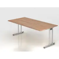 Hjh OFFICE PRO NANO 2E S - 200 x 100 Nussbaum/Silber