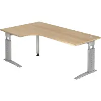 Hjh OFFICE PRO UNDA 82 S - 200 x 120 Eiche/Silber höhenverstellbar