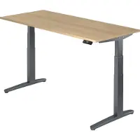 Hjh OFFICE PRO XBHM 19 GG - 180 x 80 Eiche elektrisch höhenverstellbar