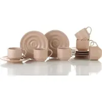 Hermia | 12-teiliges Kaffee-Service Suus rosa Porzellan cm | NADUVI