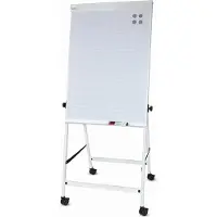 MAUL Flipchart office, Tafel B 70 x H 100 mm, inkl. Ablageschale, stufenlos höhenverstellbar, Vierbein, feststellbare Doppelrollen, weiß