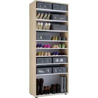 VCM Holz Grosser Schuhschrank Vandol mit Drehtüren