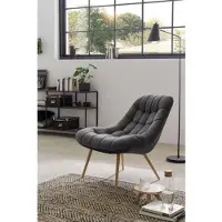 SalesFever Relaxsessel "Toulon - Komfortabler Loungesessel", grau (grau, holzfarben), B:76cm H:85cm T:85,6cm, Sessel, Relaxsessel, mit XXL-Steppung, mit schwarzen oder naturfarbenen Beinen