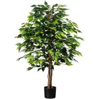 Creativ Green Kunstpflanze "Ficus Benjamini", grün, H:120cm, Kunststoff, Polyester, Kunstpflanzen, Kunstpflanze