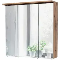 Schildmeyer Spiegelschrank »Milan«, BxHxT: 70 x 71 x 16 cm, 3-türig, eiche - braun