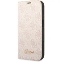 GUESS GUBKP14LHG4SHP iPhone 14 Pro 6,1" różowy/pink book 4G Vintage Gold Logo