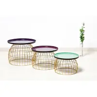 Kayoom Beistelltisch-Set Clair 250 Pflaume / Violett / Hellgrün