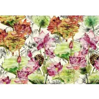 Komar Vliestapete "Vlies - Lotus - Größe 368 x 248 cm" bedruckt glatt Wohnzimmer, Schlafzimmer