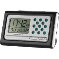 Atrium Funkwecker "A310-7", schwarz, Wecker, Funkwecker, Digitalwecker, Quarzwecker, Schlafzimmer, Sprachausgabe, Senioren