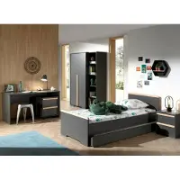 Vipack Kinderregal "London", grau (anthrazit), B:45,5cm H:195,2cm T:45cm, Holzwerkstoff, Regale, Kinderregal, Bücherregal mit Melamin-Oberfläche