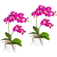 Creativ Green Kunstpflanze "Orchidee Phalaenopsis", pink, H:60cm, Kunststoff, Polyester, Kunstpflanzen, Kunstpflanze, im Keramiktopf