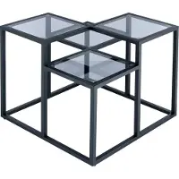 Kayoom Beistelltisch Steps 625 Schwarz, 60cm (L/T) x 60cm (B) x 53cm (H)