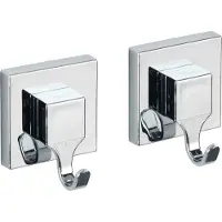 Wenko Wandhaken Vacuum-Loc-System quadratisch ABS silber 2 Stück